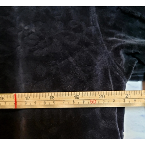 Talbots Petites Womens Velvet Shirt Shacket Size PM Floral Print Black Button Up - Picture 7 of 9